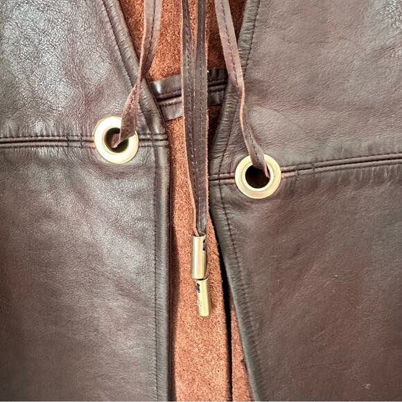 Gap x Cult Gaia Dark Brown Leather Jacket with Tie Closure XL NWT $500 Retail - Picture 7 of 9